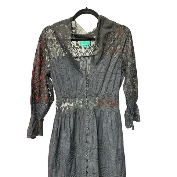Antica Sartoria BlackโLace Maxi Dress โ Boho Chic Elegance Floral one size - Picture 9 of 16
